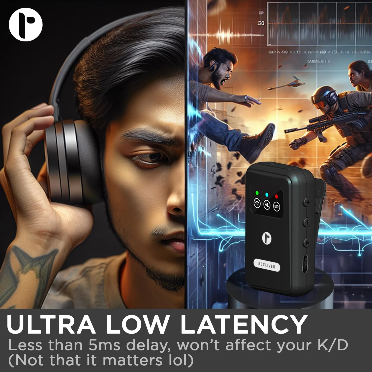 AirLink V2 - Wireless IEM 2.4 GHz Adapter with In Ear Monitor System, Automatic Pairing, Lossless Audio, 165ft Range, 12-Hour Battery Life, and Ultra-Low 5ms Latency - Perfect for Free Movement and Professional Use RL-IEM-W1 - Image 4