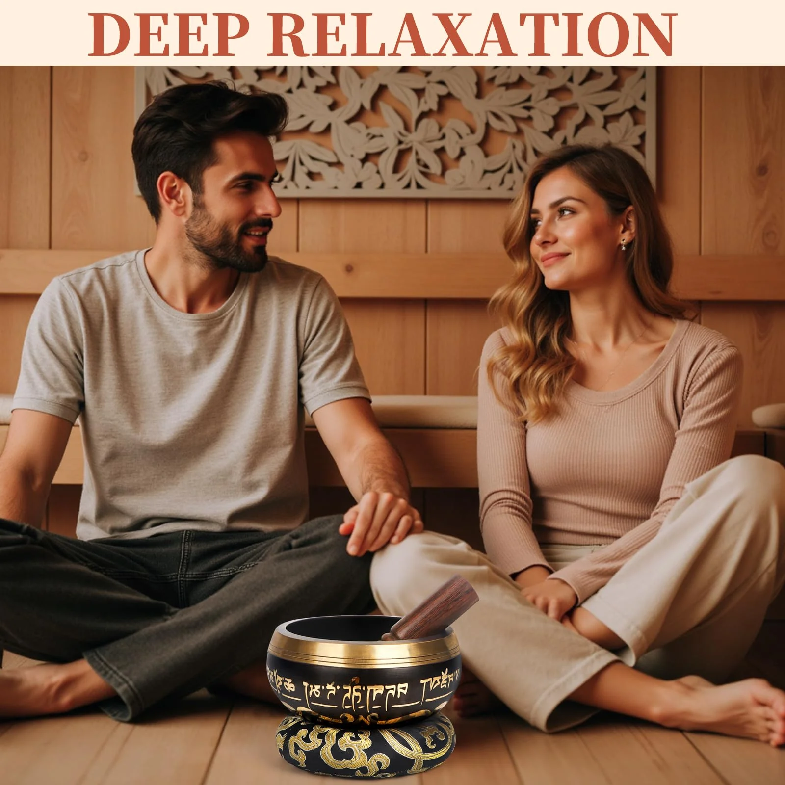 AKLOT HandMade Meditation Singing Bowl: Tibetan Sound Bowl Set with Pure Tone, Sound Bath Bowl with Cushion, Mallet, Carry Bag, Spiritual Gift for Chakra Clearing, Yoga, Prayer, Relaxation (5 Inch) 5 inch Black - Image 7