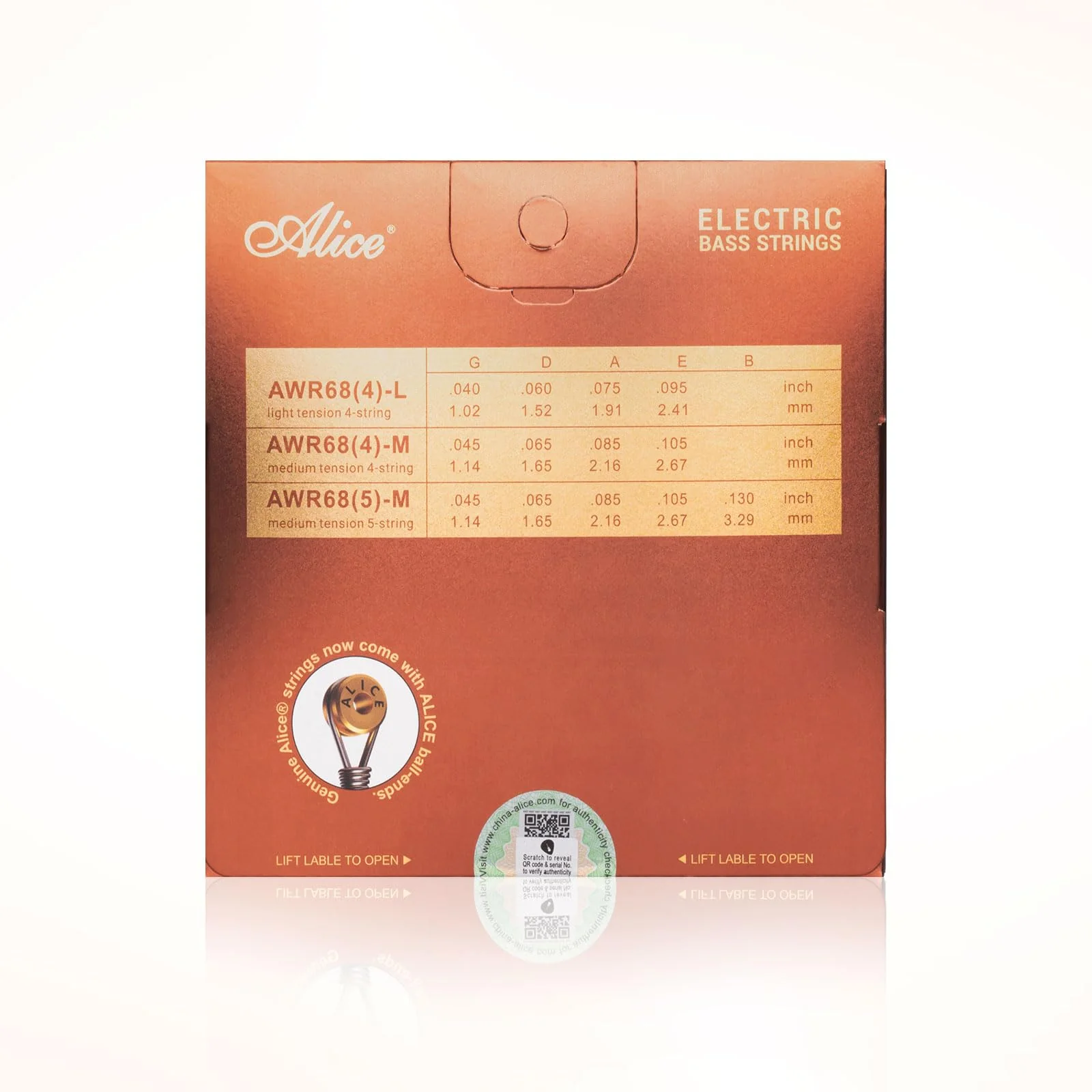 Alice Bass Guitar String 4 Strings Set, Hexagonal Core with Nickel Alloy Winding, 045-105 Medium Gauge, Saturated & Warm Sliver&Gold Ball End Professional 45-105(4 Strings) - Image 2