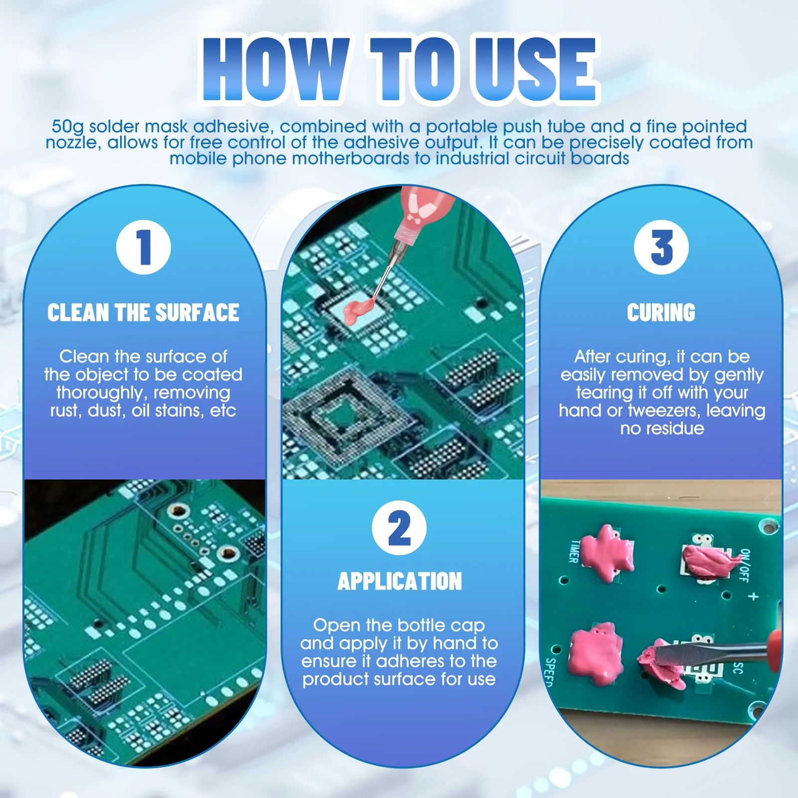 AllisWay Soldering Stop Paint, Insulation Paint Electronics, Replacement for Adhesive Tape, Heat Resistant, Easy to Peel, High Temperature Resistance, Suitable for Welding Electronic Components such - Image 5
