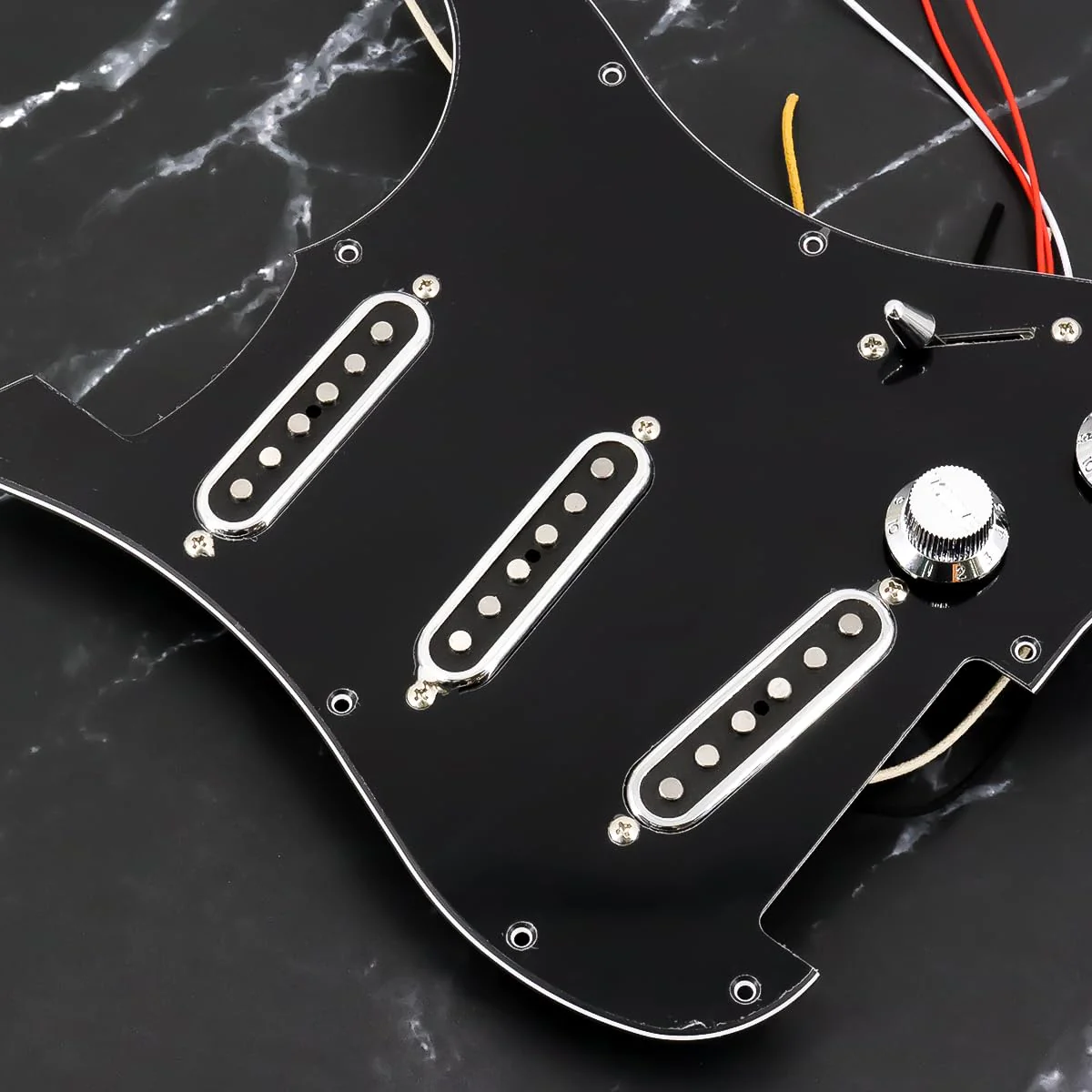 Alnico 5 Strat Pickup Single Coil Pickups Open Style Neck/Middle/Bridge Pickup Set for Stratocaster Electric Guitar Parts Replacement (Chrome Cover) Chrome Cover - Image 3