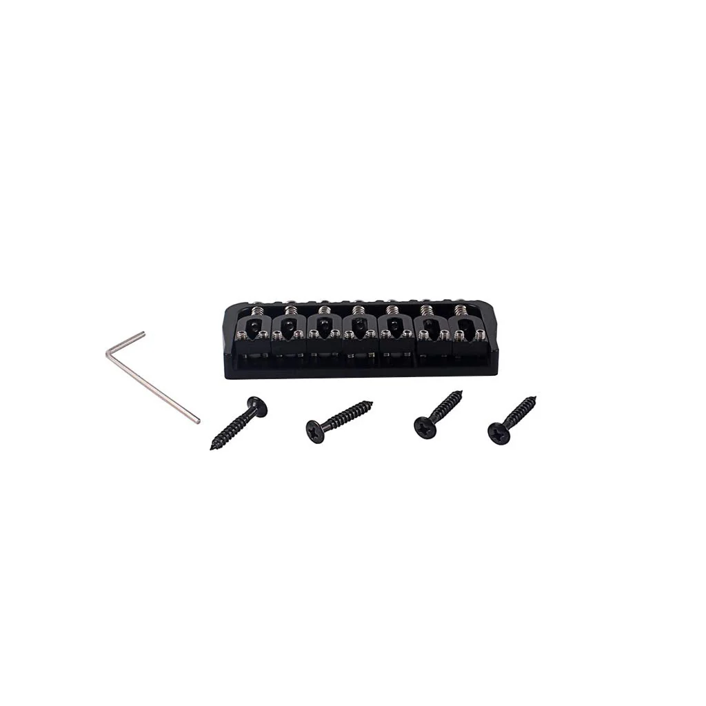Alnicov Electric Guitar 7 String Saddle Bridge,for Guitar Hardtail Bridges Replacement Part Black - Image 4