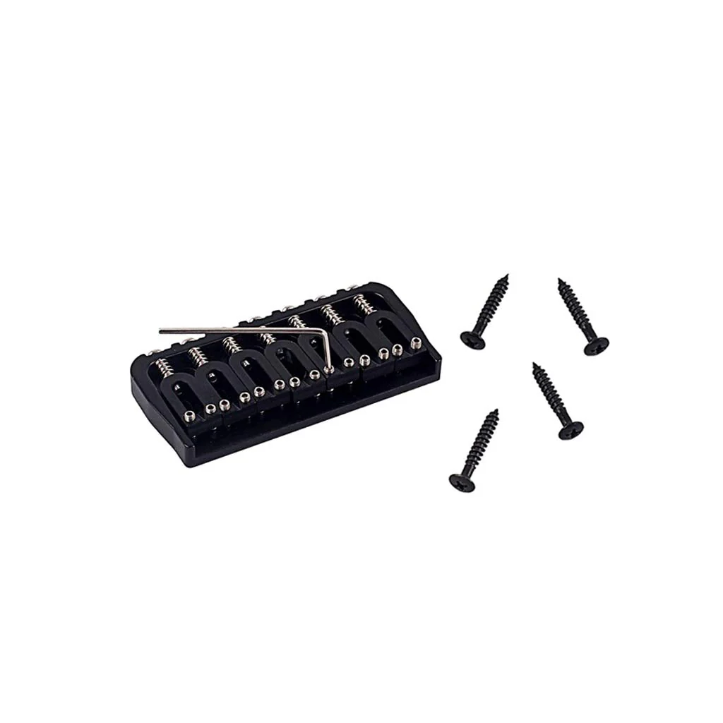Alnicov Electric Guitar 7 String Saddle Bridge,for Guitar Hardtail Bridges Replacement Part Black - Image 5