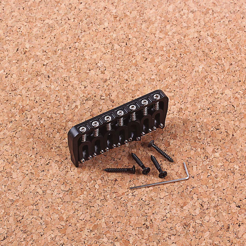Alnicov Electric Guitar 7 String Saddle Bridge,for Guitar Hardtail Bridges Replacement Part Black - Image 8