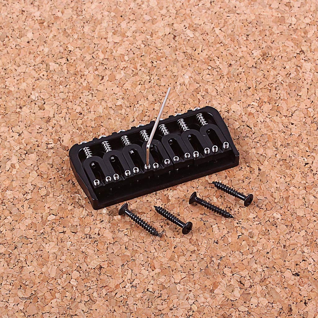 Alnicov Electric Guitar 7 String Saddle Bridge,for Guitar Hardtail Bridges Replacement Part Black - Image 9