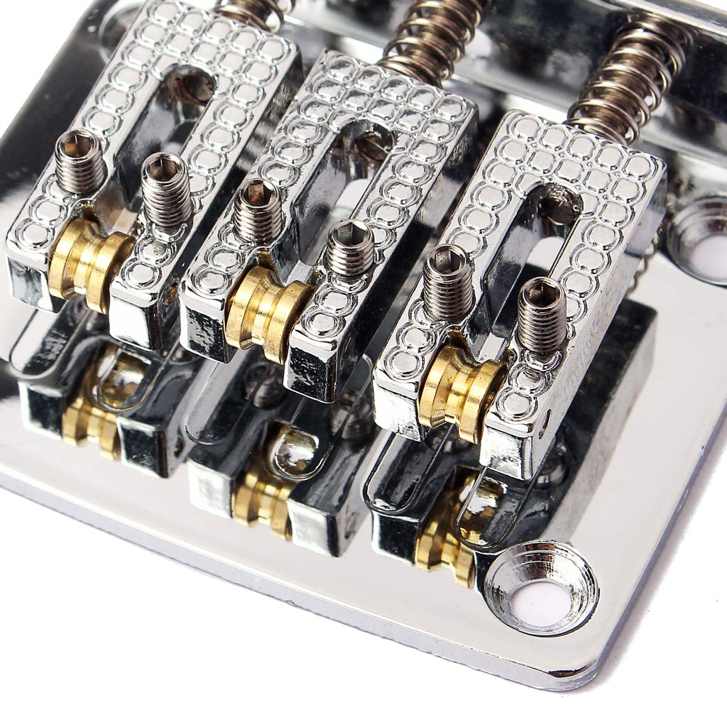 Alnicov Guitar 3 String Ball Bridge,Adjustable Bridge,Cigar Box Guitar Parts,Chrome - Image 6
