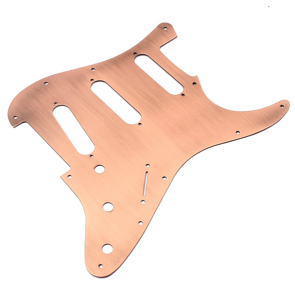 Alnicov SSS 11 Hole Strat Metal Guitar Pickguard,Aluminum Scrach Plate for USA/Mexican Standard Strat Modern Style Guitar