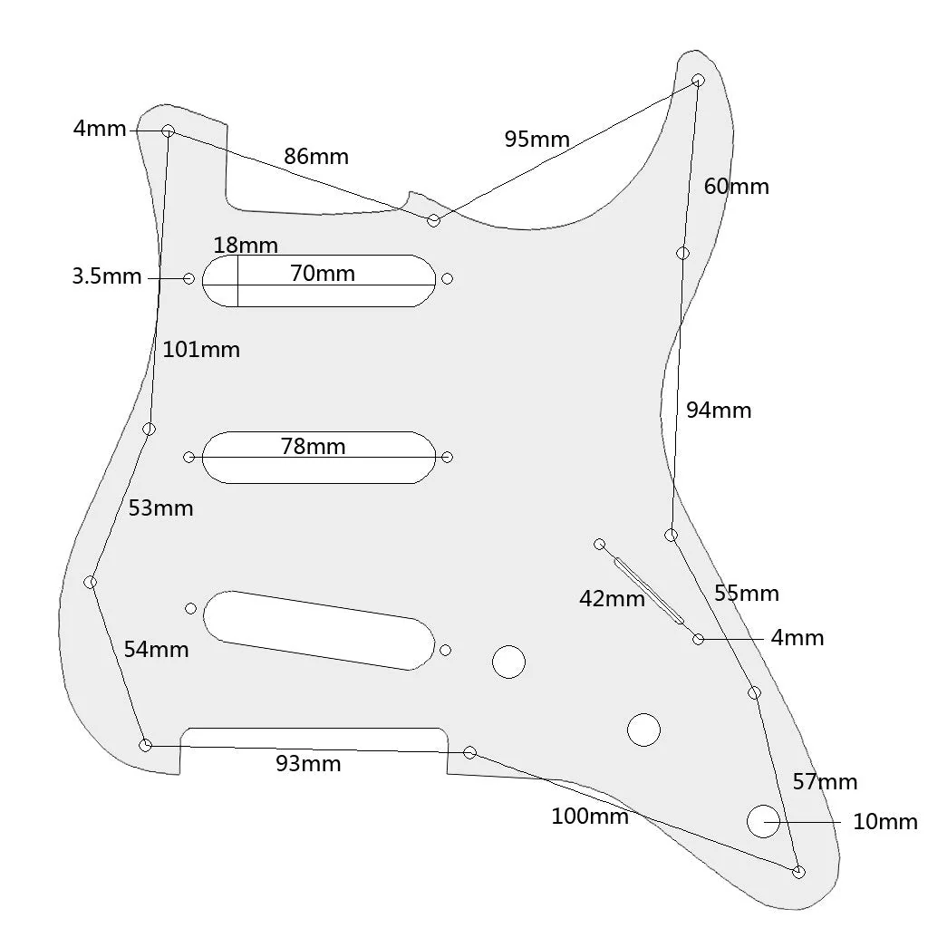 Alnicov SSS 11 Hole Strat Metal Guitar Pickguard,Aluminum Scrach Plate for USA/Mexican Standard Strat Modern Style Guitar - Image 2
