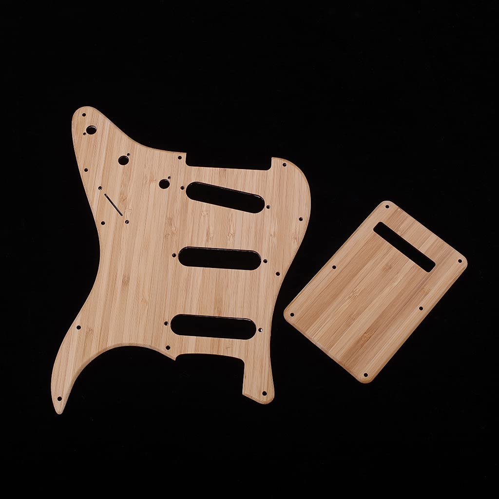 Alnicov SSS 11 Hole Strat Pickguard Backplate with Screws for Stratocaster Strat Guitar(Bamboo Material) - Image 6