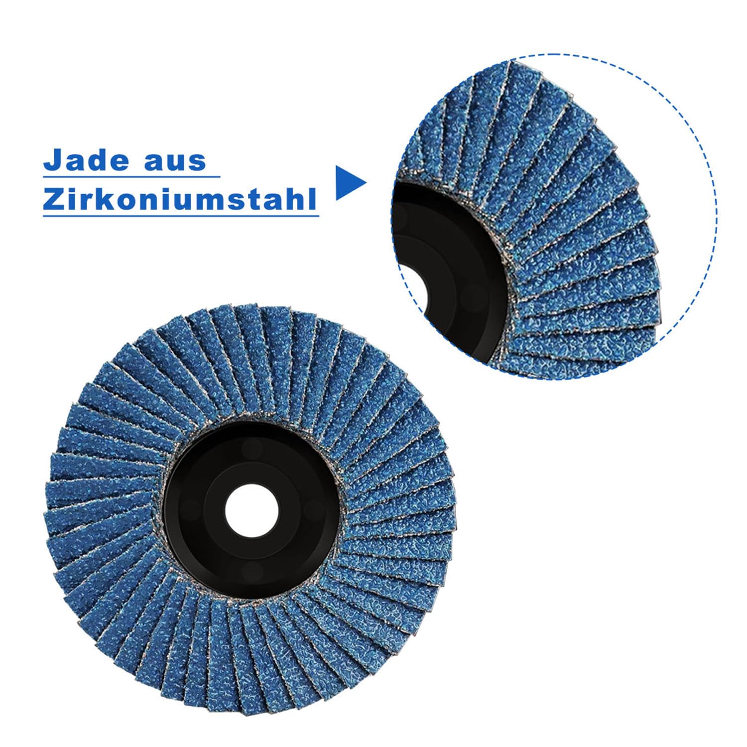 Alrens Pack of 12 Flap Discs, Flap Discs, Sanding Discs, Sanding Mop Disc, 75 mm x 10 mm, Grit 40/60/80/120 Mixing Set, Sanding Mop Discs Flap Disc for 3 Inch Angle Grinder - Image 3