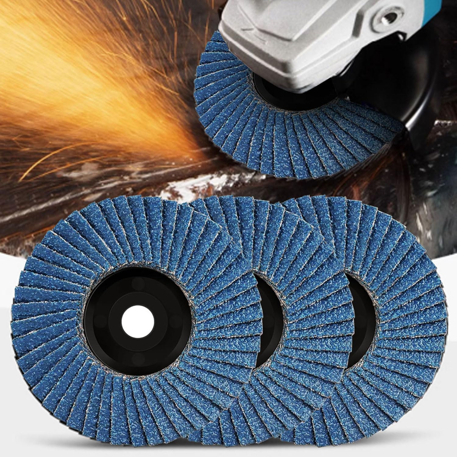 Alrens Pack of 12 Flap Discs, Flap Discs, Sanding Discs, Sanding Mop Disc, 75 mm x 10 mm, Grit 40/60/80/120 Mixing Set, Sanding Mop Discs Flap Disc for 3 Inch Angle Grinder - Image 7