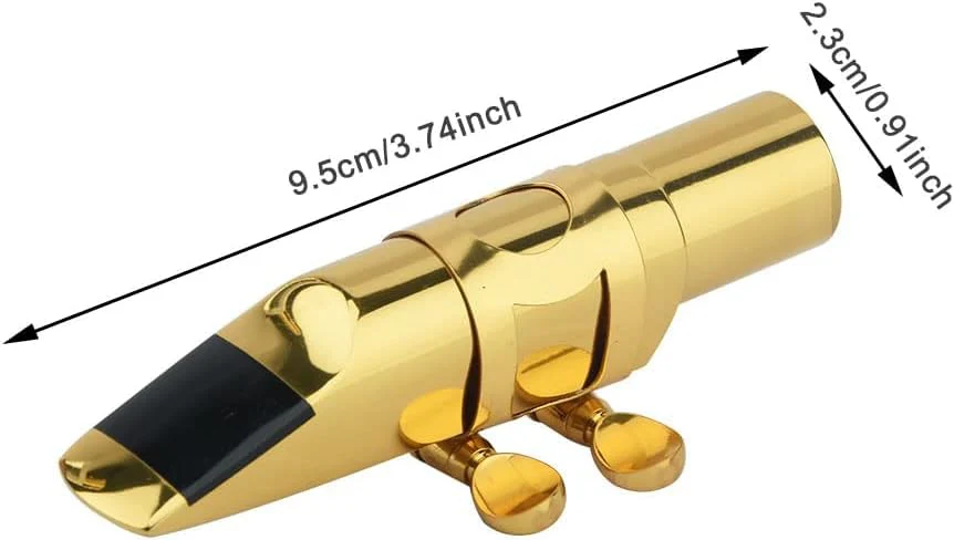 Alto Sax Saxophone Mouthpiece w/Cap & Ligatures, Brass Metal Eb Alto Sax Mouthpieces 5C for Saxophone Professionals and Beginners (5C) - Image 3