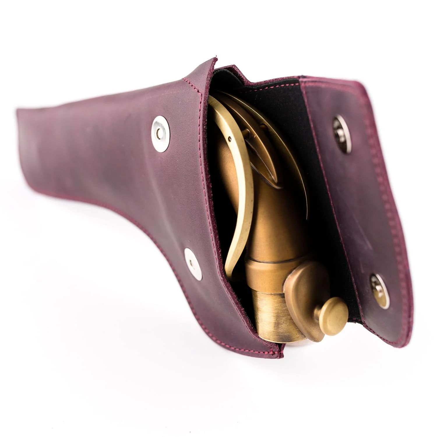 Alto/Tenor Saxophone Neck Pouch made of genuine Crazy Horse Leather by MG Leather Work. Sax Neck Bag, alto tenor saxophone neck holder Saxophone accessories (Tenor, Marsala) - Image 5
