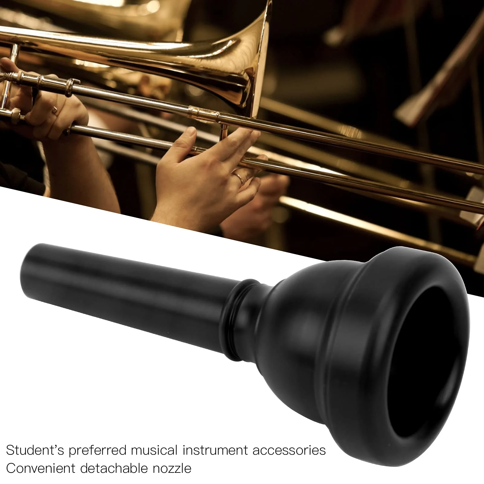 Alto Trombones Mouth, Lightweight Trombone Mouthpiece ABS Plastic Detachable Nozzle MT‑22 for Beginners Gift Professonal Musical Instruments Exercising(black) - Image 3