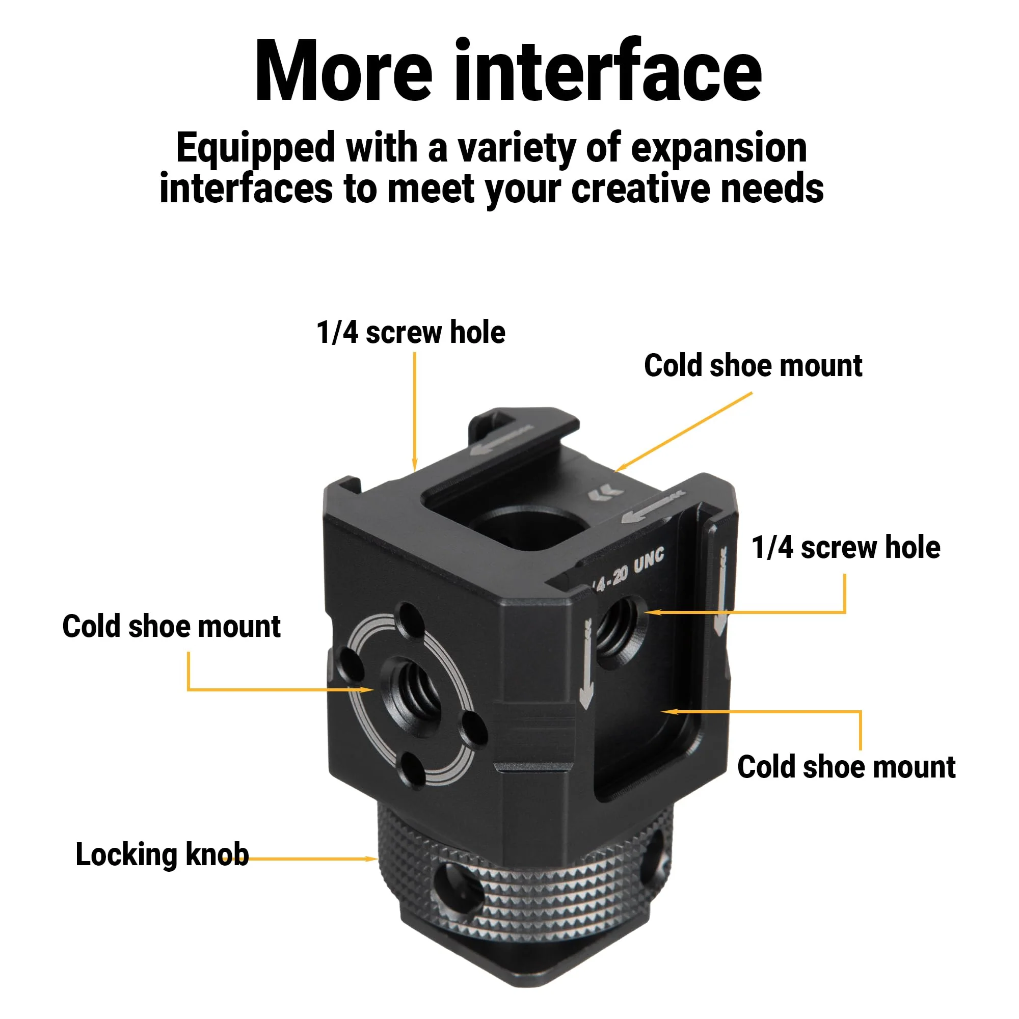 Aluminum Camera Shoe Mount - Ultralight Cold Shoe Adapter with Multi 1/4" Threads, 60g Quick-Release Plate for DSLR/Mirrorless/Outdoor Photography - Image 2