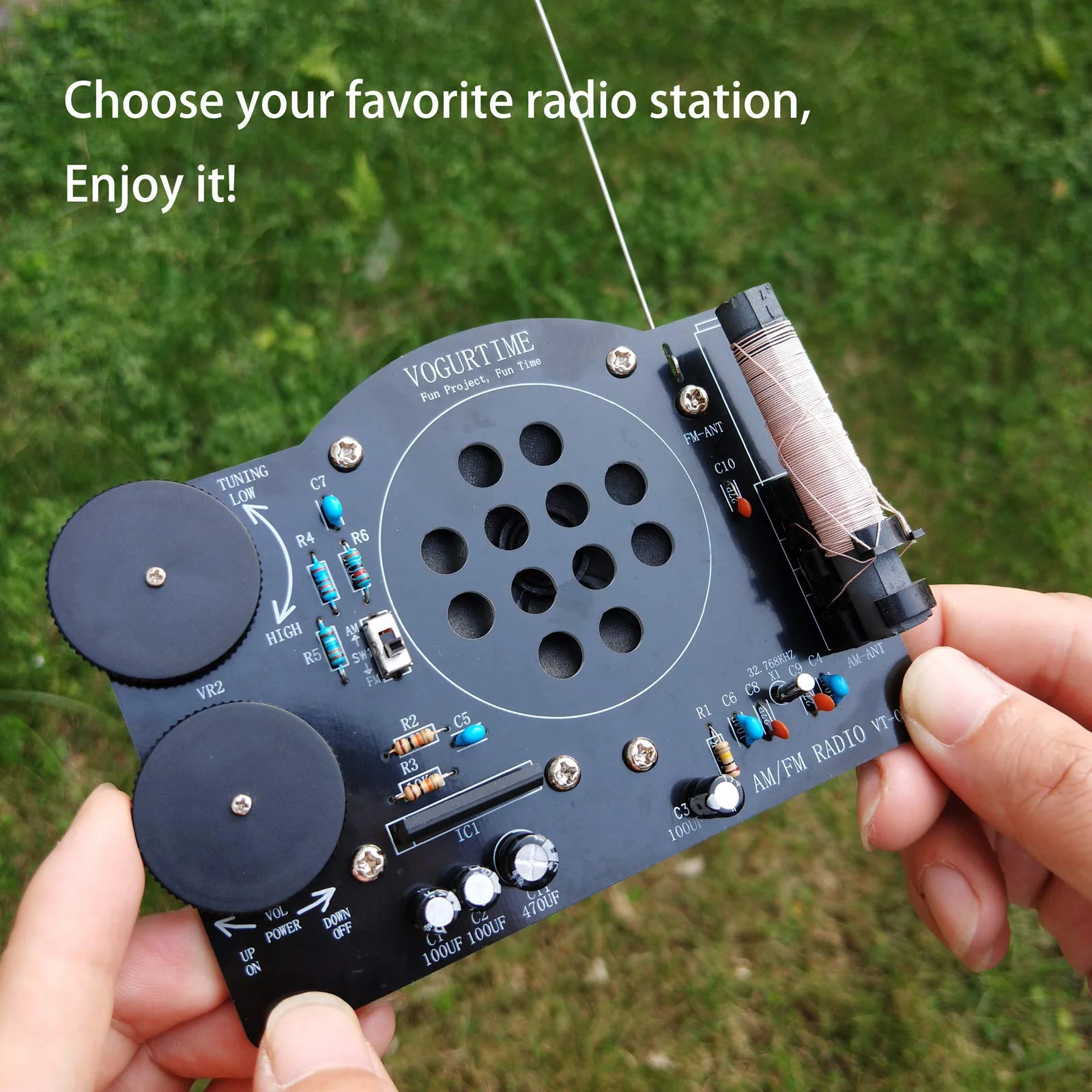 AM FM Radio Kit Soldering Project Kit for Learning Practicing Teaching Electronics, Great STEM Project and Gift, New Version Black-black - Image 5