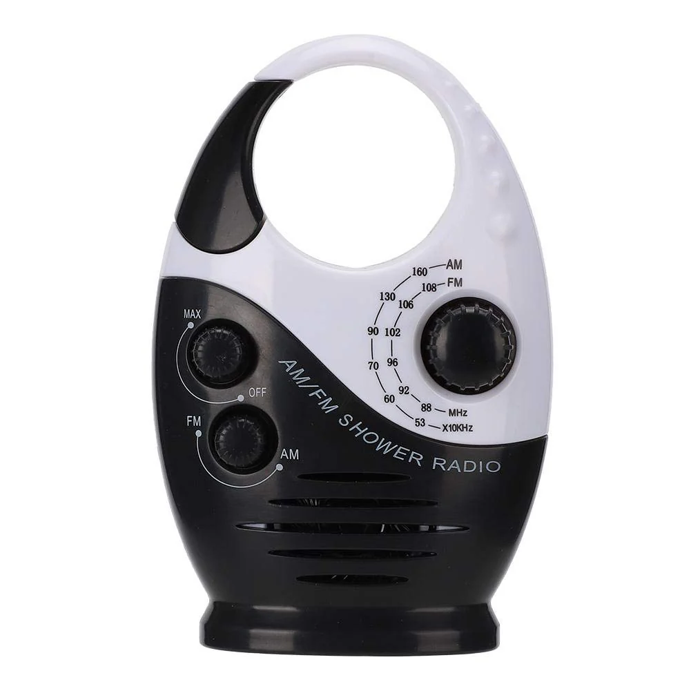 AM/FM Radio, Multifunctional Portable Shower Bathroom Hanging Music Radio Built-in Speaker Daily Sound