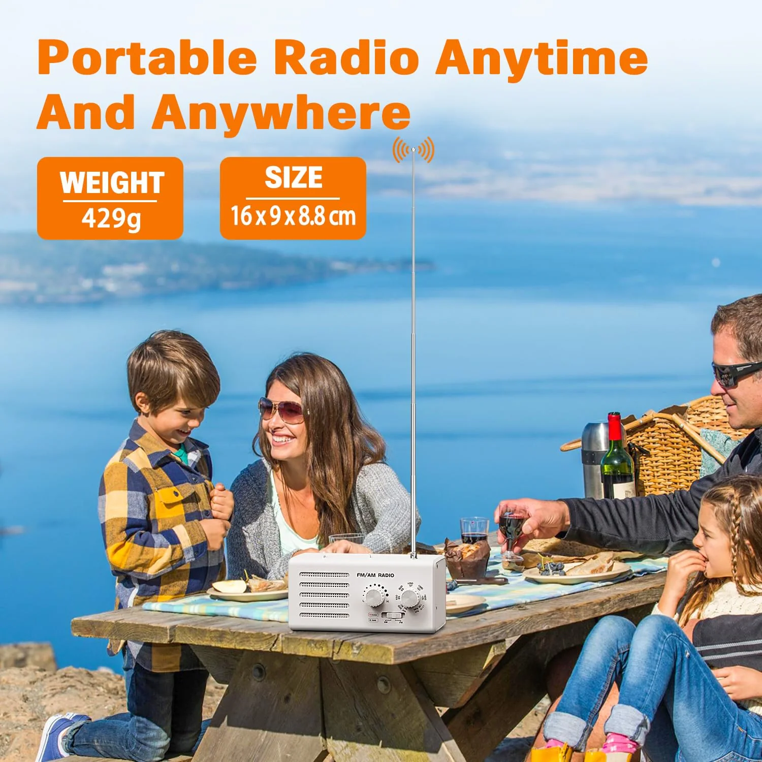 AM FM Radio Portable,Goodes Transistor Radio Plug in Wall Battery Powered with Best Reception, Loud Speaker, Excellent Sound, Small Radios for Home Outdoor Office Desk Use/Decor, Gift for Elders - Image 5
