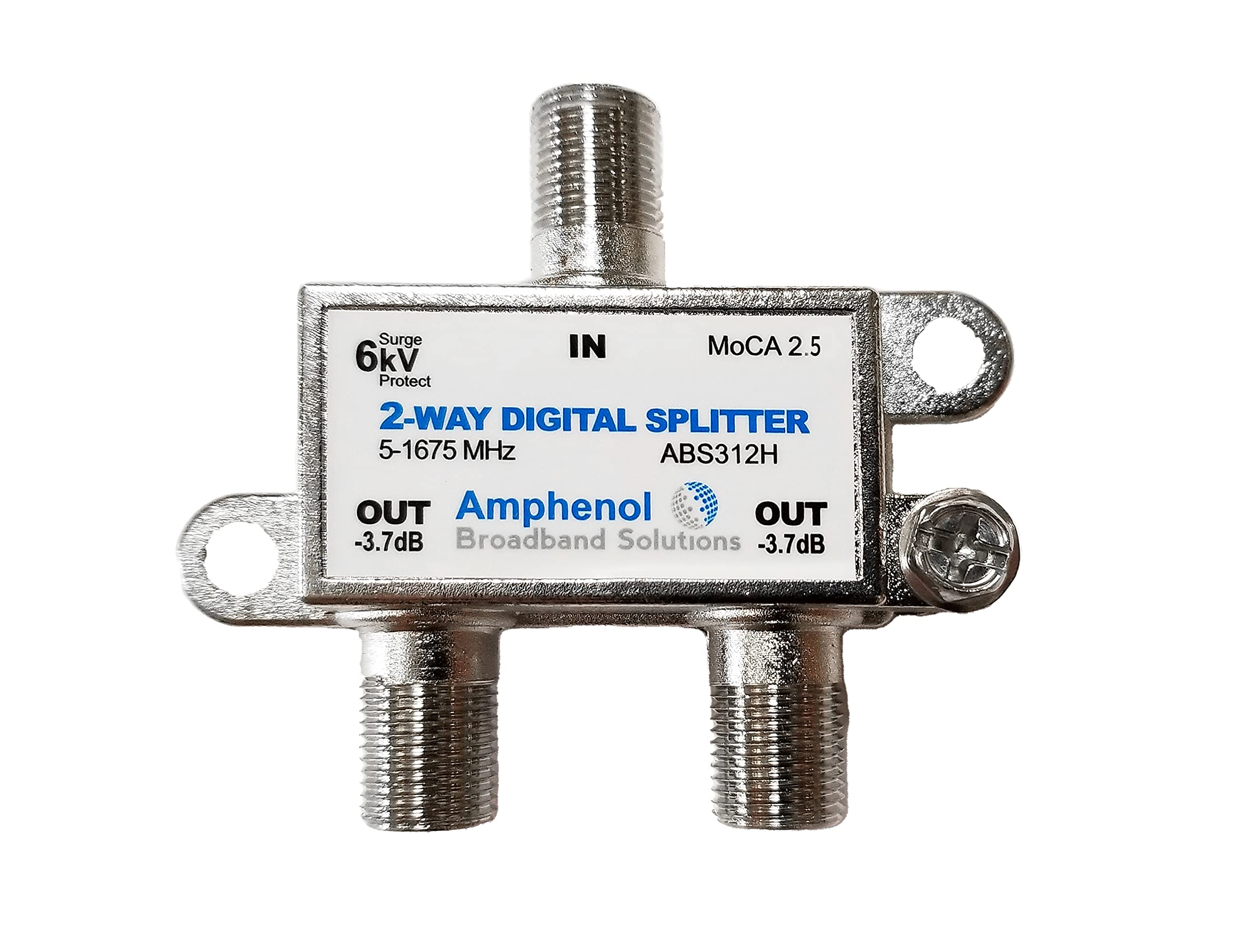 Amphenol 2-Way Digital Coaxial Splitter MoCA 2.5 ABS312H 2 Way