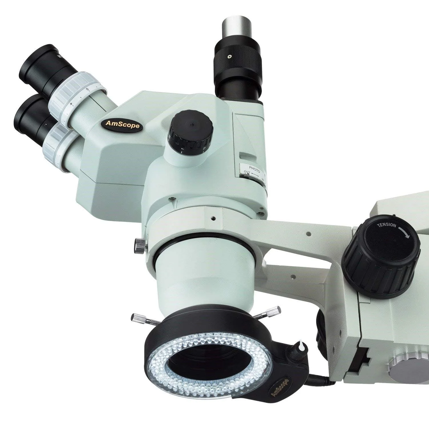AmScope 144 LED Intensity-Adjustable Ring Light: Stereo Microscope Accessory with Black Housing - Image 4