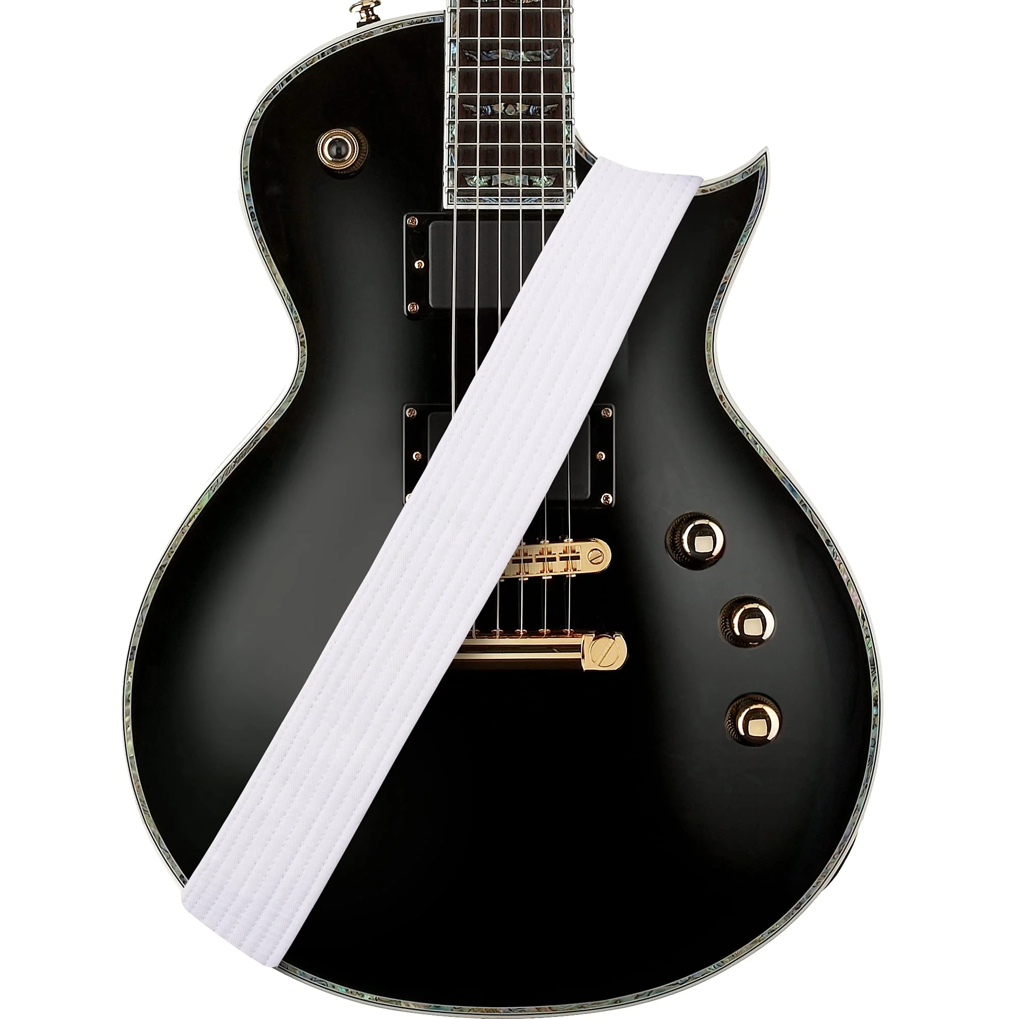 Amumu Premium Thick Cotton Guitar Strap - Ideal for Acoustic, Electric, and Bass Guitars White - Image 7