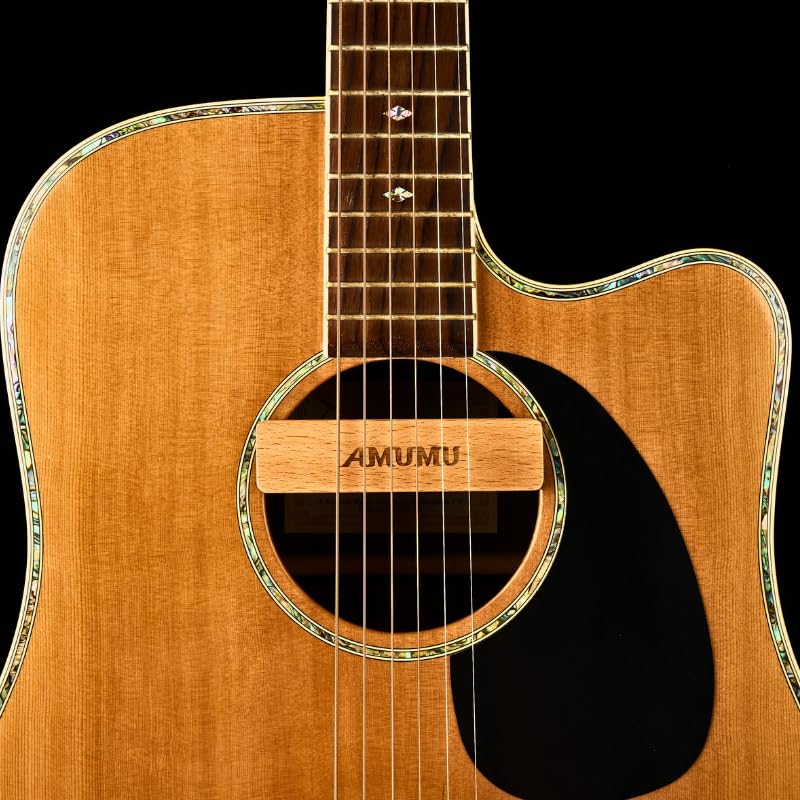 AMUMU SP30 Woody Magnetic Soundhole Pickup, For Steel String Acoustic Guitars Single Coil, Includes a free studio-grade Audio cable,Warm Acoustic Tone, Low Noise. 10ft Cable - 1/4'' male plug - Image 6