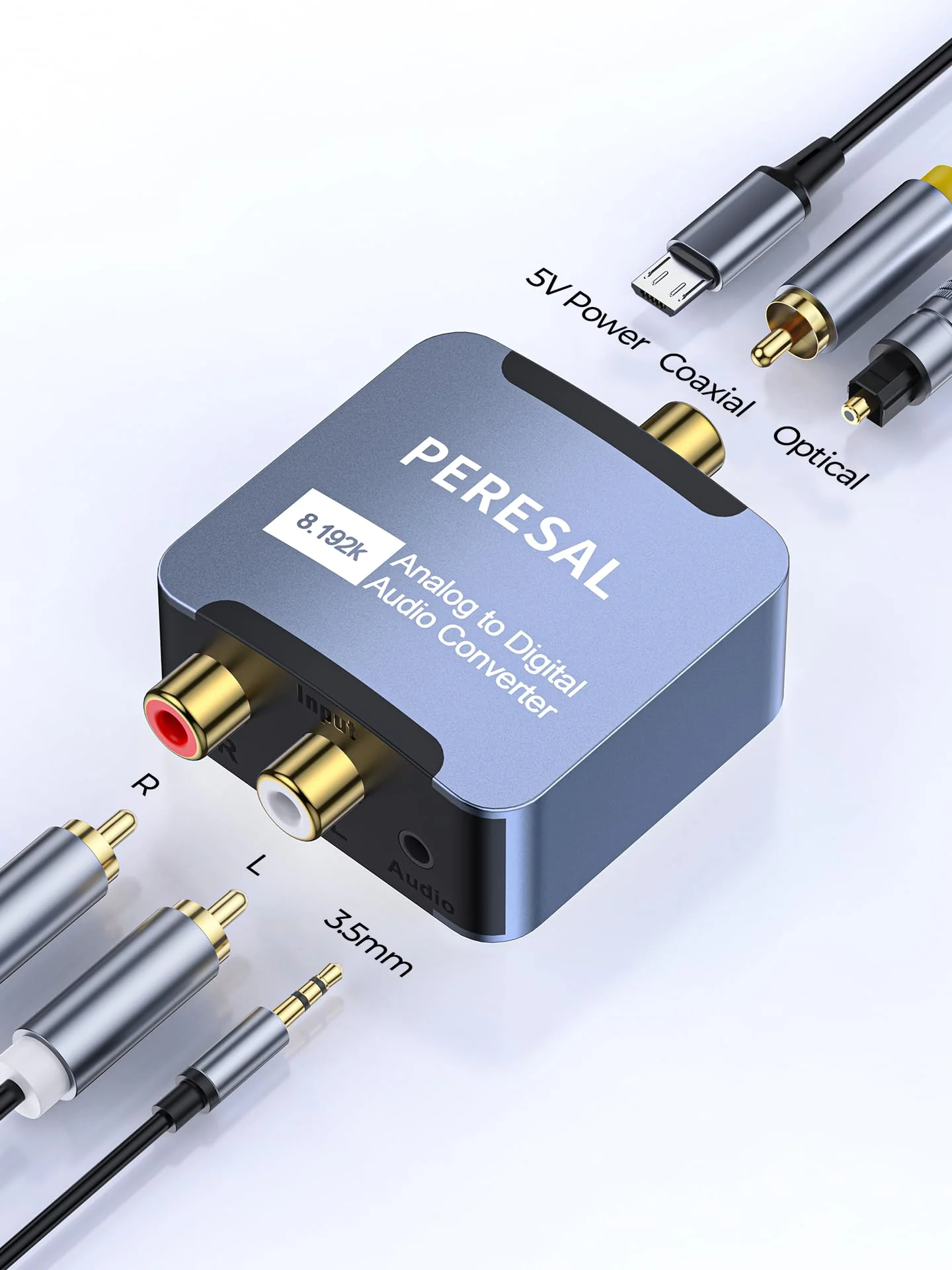 Analog to Digital Audio Converter 3.5mm to SPDIF/Coaxial with Optical Cable RCA to Optical for Laptops Desktop Computers to Soundbar & Amplifiers - Image 8