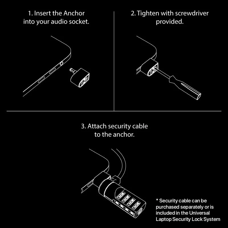 Anchor Adapter for Kensington Laptop Lock Cable | Anti-theft For All Laptops, Tablets, Notebooks | Adds Lock Slot To Any Device | Compact Slim Design | Compatible With Standard T-Bar Locks - Image 5