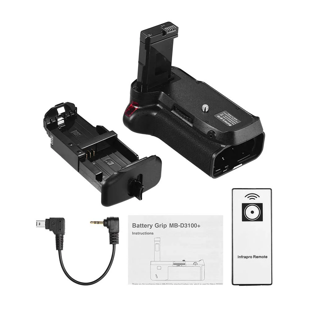 Andoer Vertical Battery Grip Holder for Nikon D5300 D3300 D3200 D3100 DSLR Camera EN-EL 14 Battery Powered with IR Remote Control - Image 6