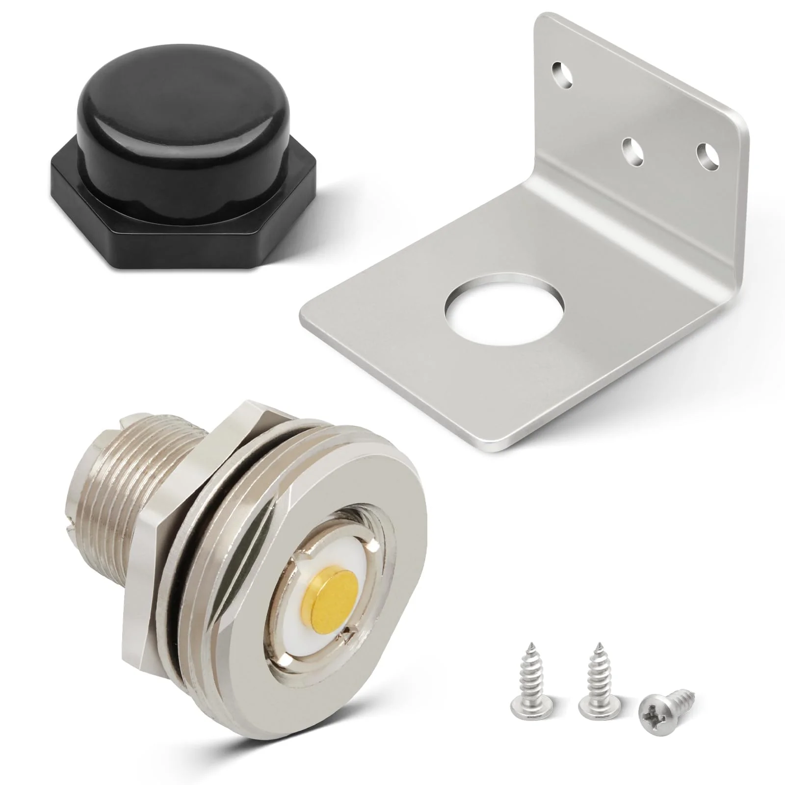 Anina NMO to PL259 Connector with L Shape Antenna Bracket and Cover for VHF, UHF, Ham,Mobile Radio Antenna, 5/8 Inch Mounting Hole