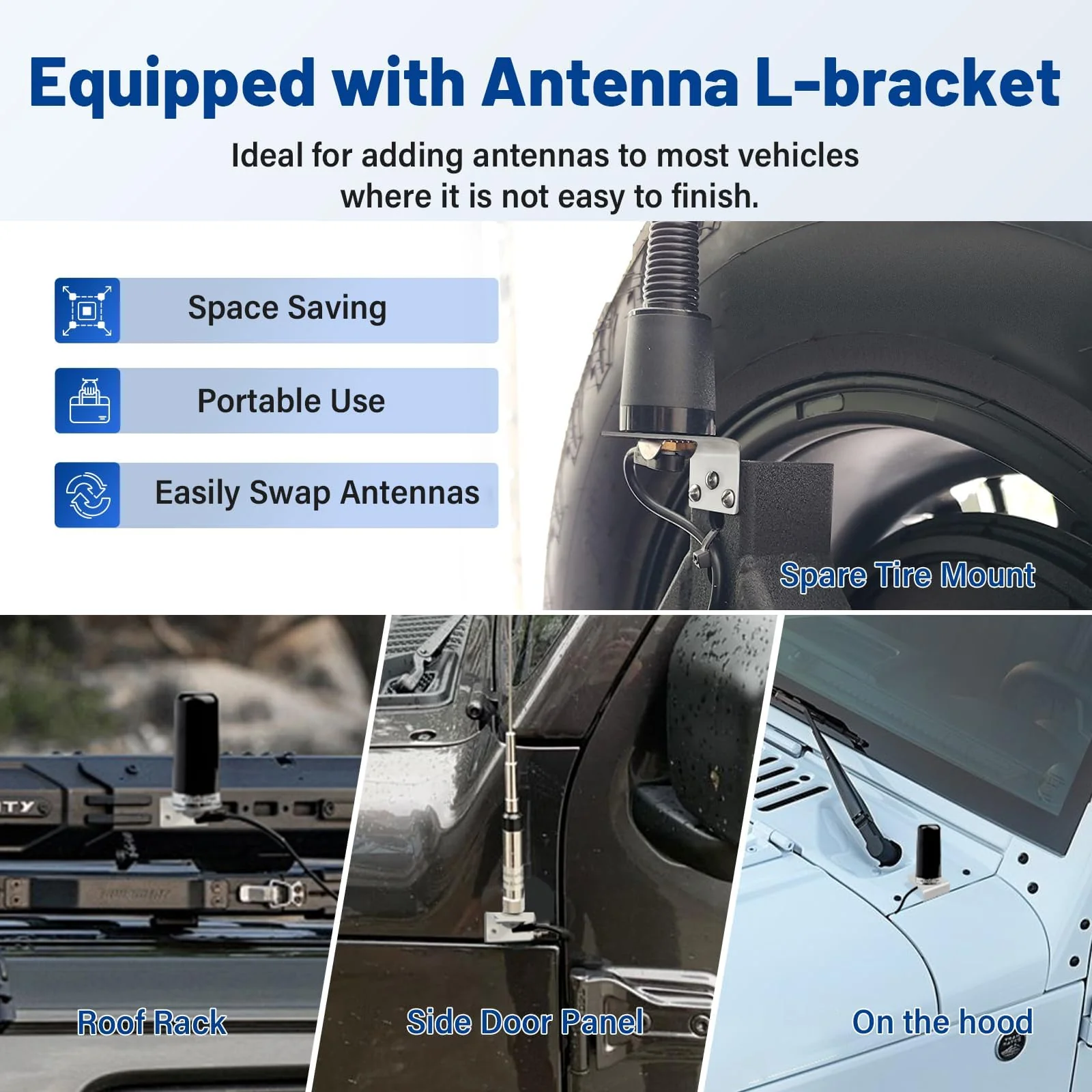 Anina NMO to PL259 Connector with L Shape Antenna Bracket and Cover for VHF, UHF, Ham,Mobile Radio Antenna, 5/8 Inch Mounting Hole - Image 2