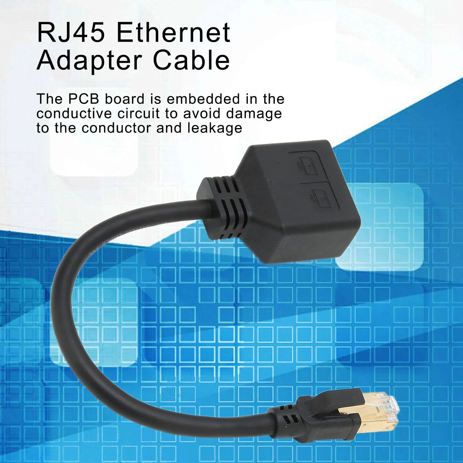 Annadue RJ45 Splitter Adapter, RJ45 Network 1 to 2 Port Ethernet Adapter Splitter, CAT8 Network Cable Splitter Adapter for Home Office, Default - Image 2