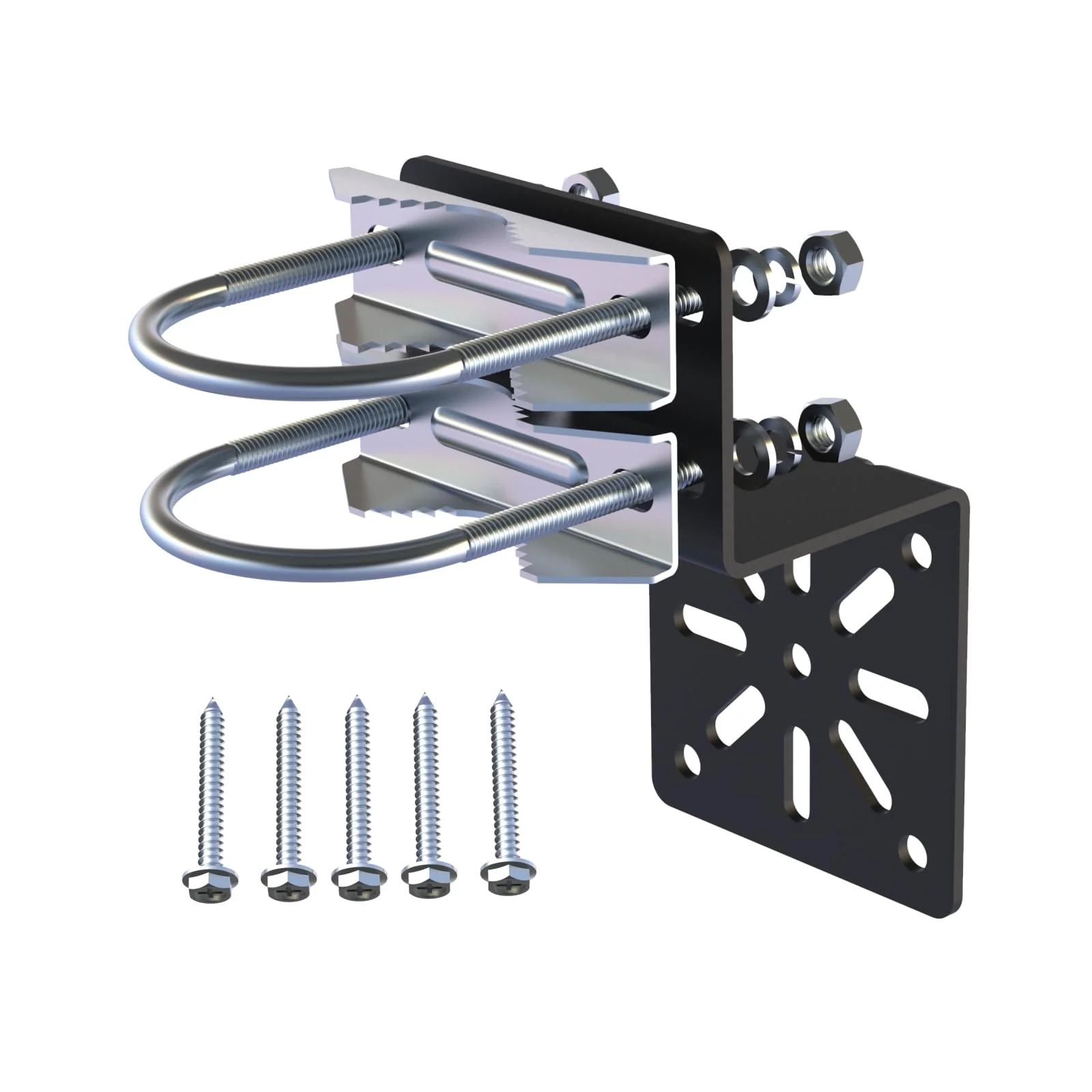 Antenna Mount Heavy Duty Antenna Mast Assembly [ Without The Pole ] Weather-Resistant Pole Mount Bracket with 5 PCS Stainless Steel Screws