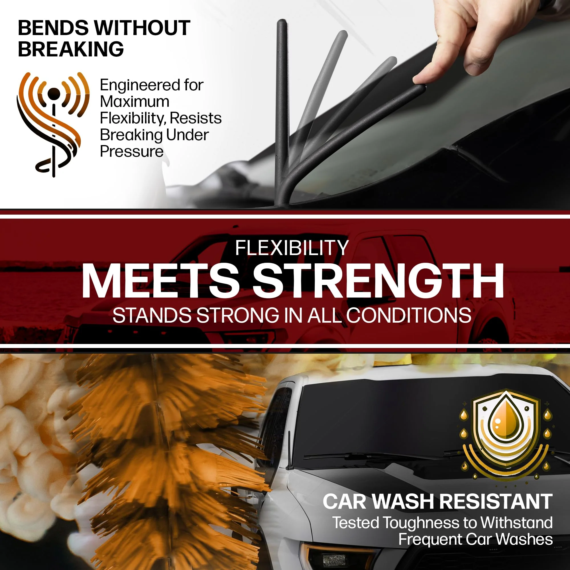 AntennaMastsRus Short Rubber Antenna for GMC Sierra 1500 (2006-2026) - German Engineered with Internal Copper Coil for Enhanced Signal Reception - Car Wash Proof & Easy Install - 6 3/4 Inch - Image 4