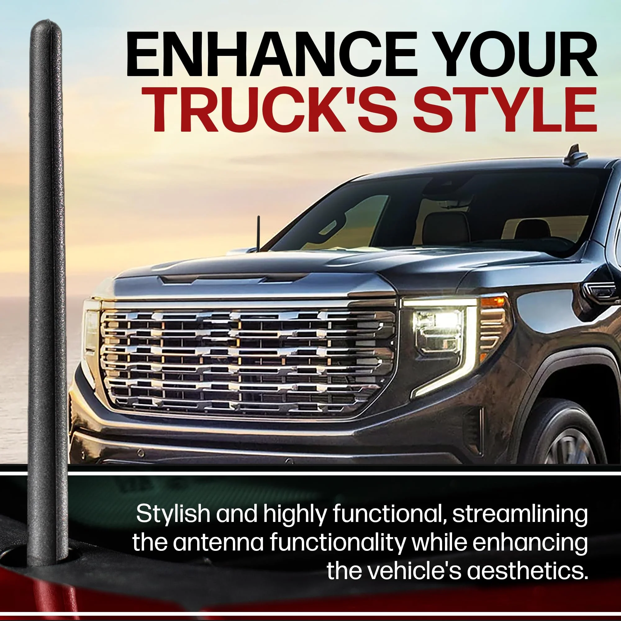 AntennaMastsRus Short Rubber Antenna for GMC Sierra 1500 (2006-2026) - German Engineered with Internal Copper Coil for Enhanced Signal Reception - Car Wash Proof & Easy Install - 6 3/4 Inch - Image 7