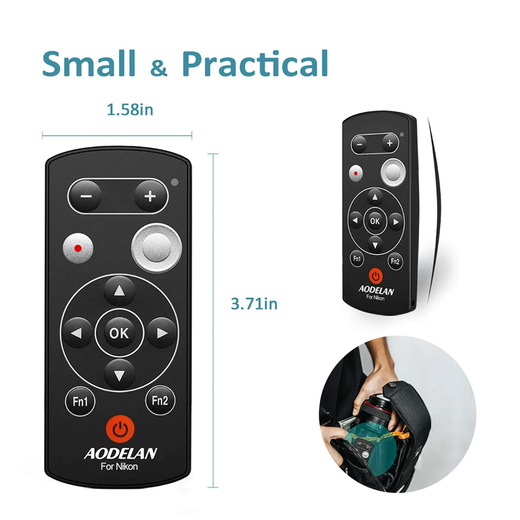 AODELAN Wireless Remote Control for Nikon COOLPIX P1000 Z50 B600 A1000 P950 Z50 Z6 II Z7 II Z fc Zfc Accessories, Replace ML-L7 - Image 3