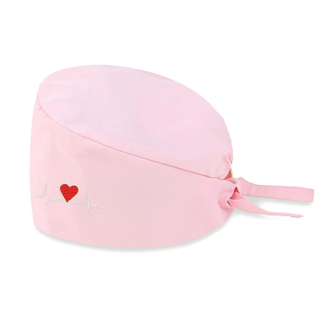 AOEVUIR 1 x Surgical Hat for Women Men Cotton with Adjustable Headband Surgical Headband Nurse Bandana Embroidery Heart Pink