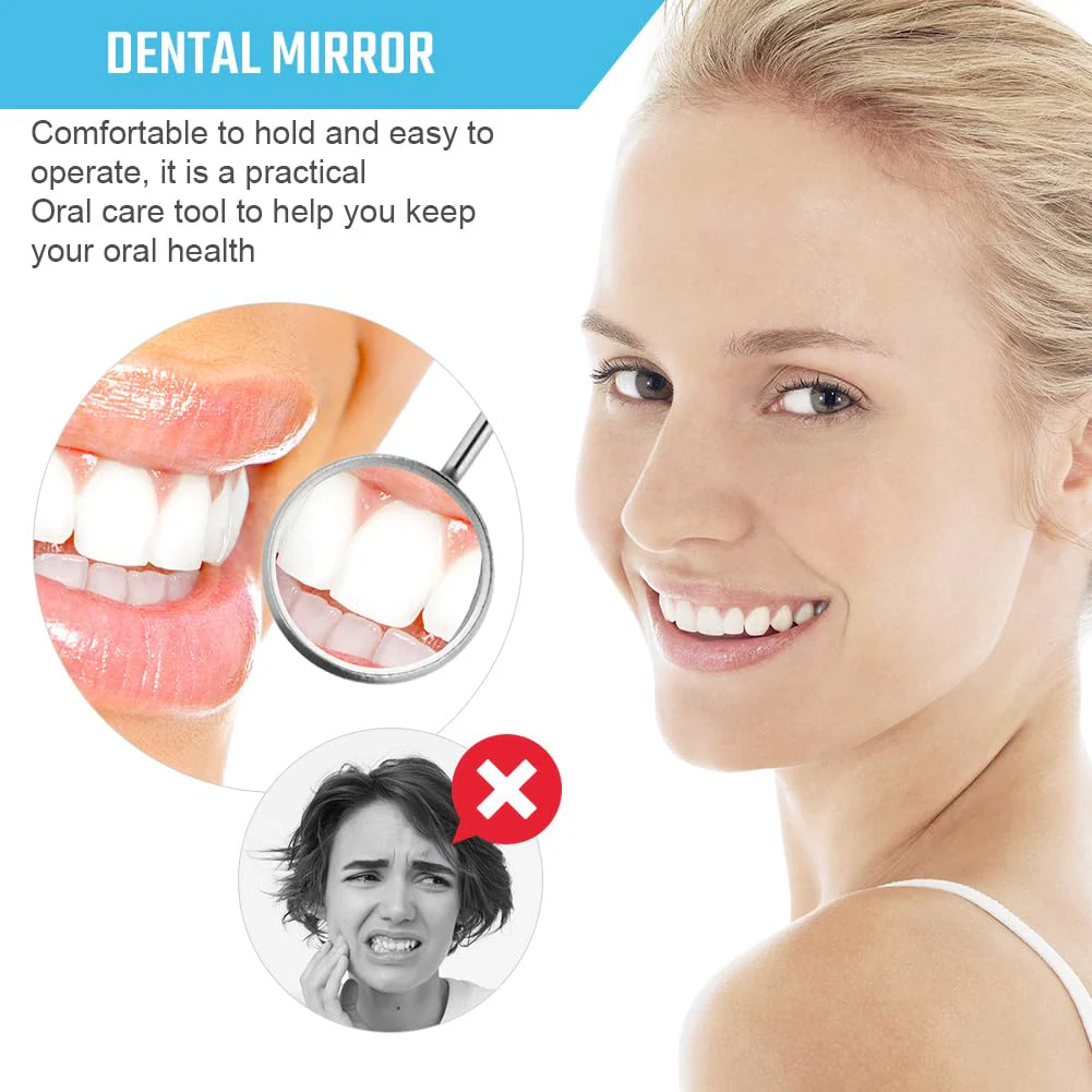 AOOWU Pack of 2 Mouth Mirrors, Dental Mouth Mirror, Stainless Steel Mouth Tooth Mirror, Inspection Mirror, Dental Care Set with Anti-Fog, Dental Care Mirror for Dental Care - Image 5