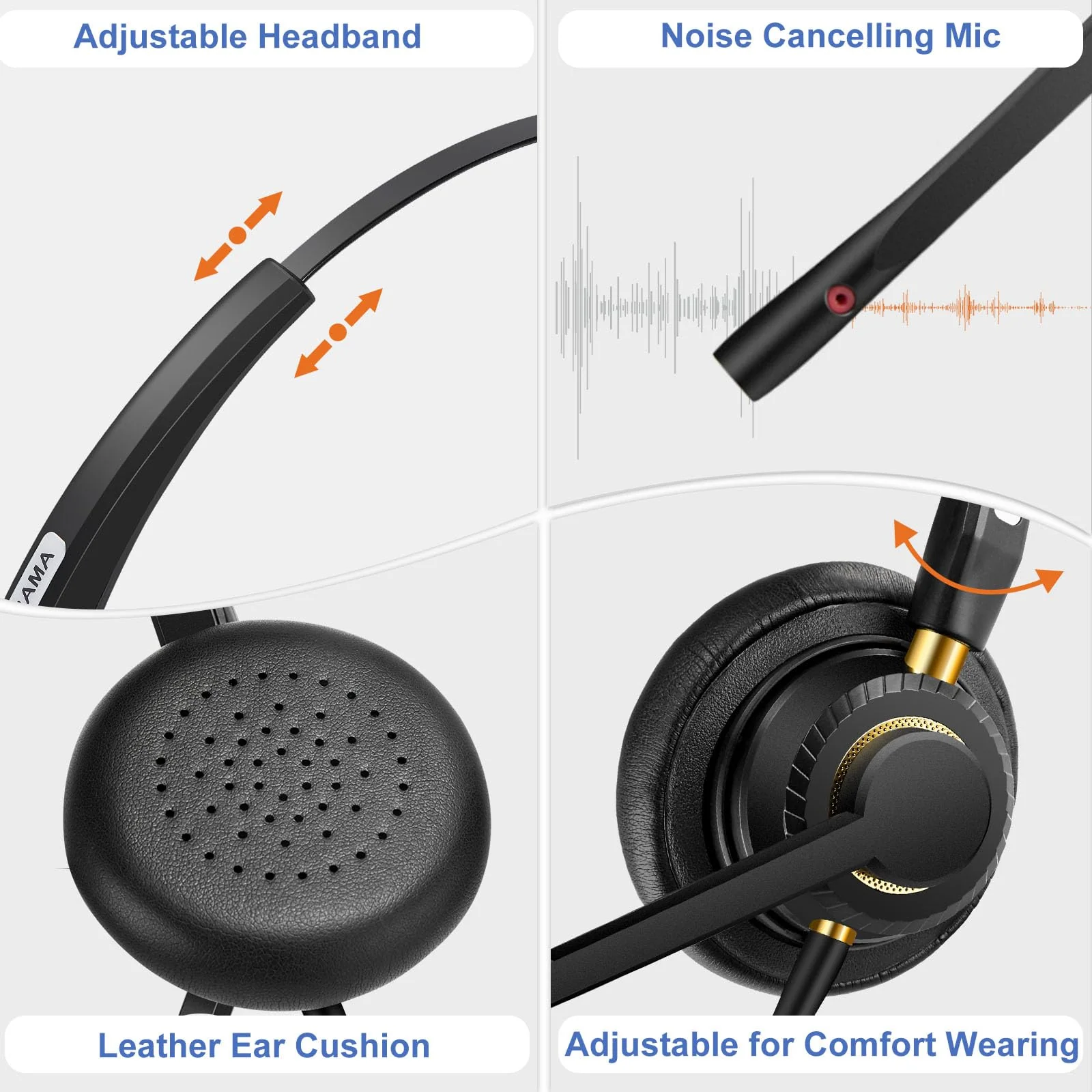 Arama Phone Headset for Cisco Landline, Noise Canceling Microphone Mute Switch Telephone Headset Compatible with Cisco IP-7821 7841 7942G 7931G 7940 7941G 7945G 7960 7961G 7962G 7965G 7975G 8811 8841 - Image 5