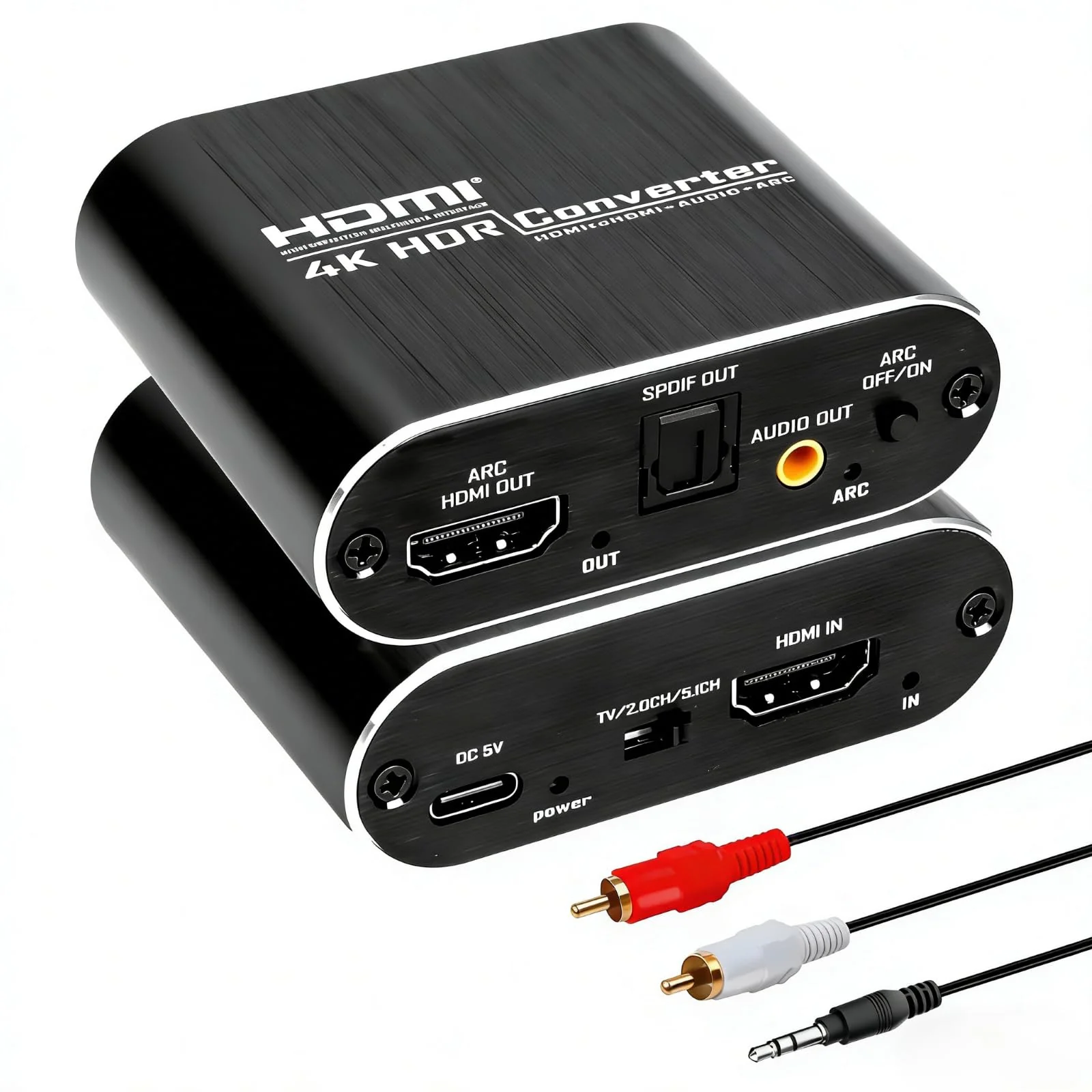 ARC Audio Extractor 4K@60Hz HDMI ARC Adapter HDMI ARC to Optical Adapter with Optical and 3.5MM Audio Output Converter Support 3D/HDCP1.4/LPCM7.1/DTS for TV Box/DVD/PS5/Headphone/Amp/Home Theater