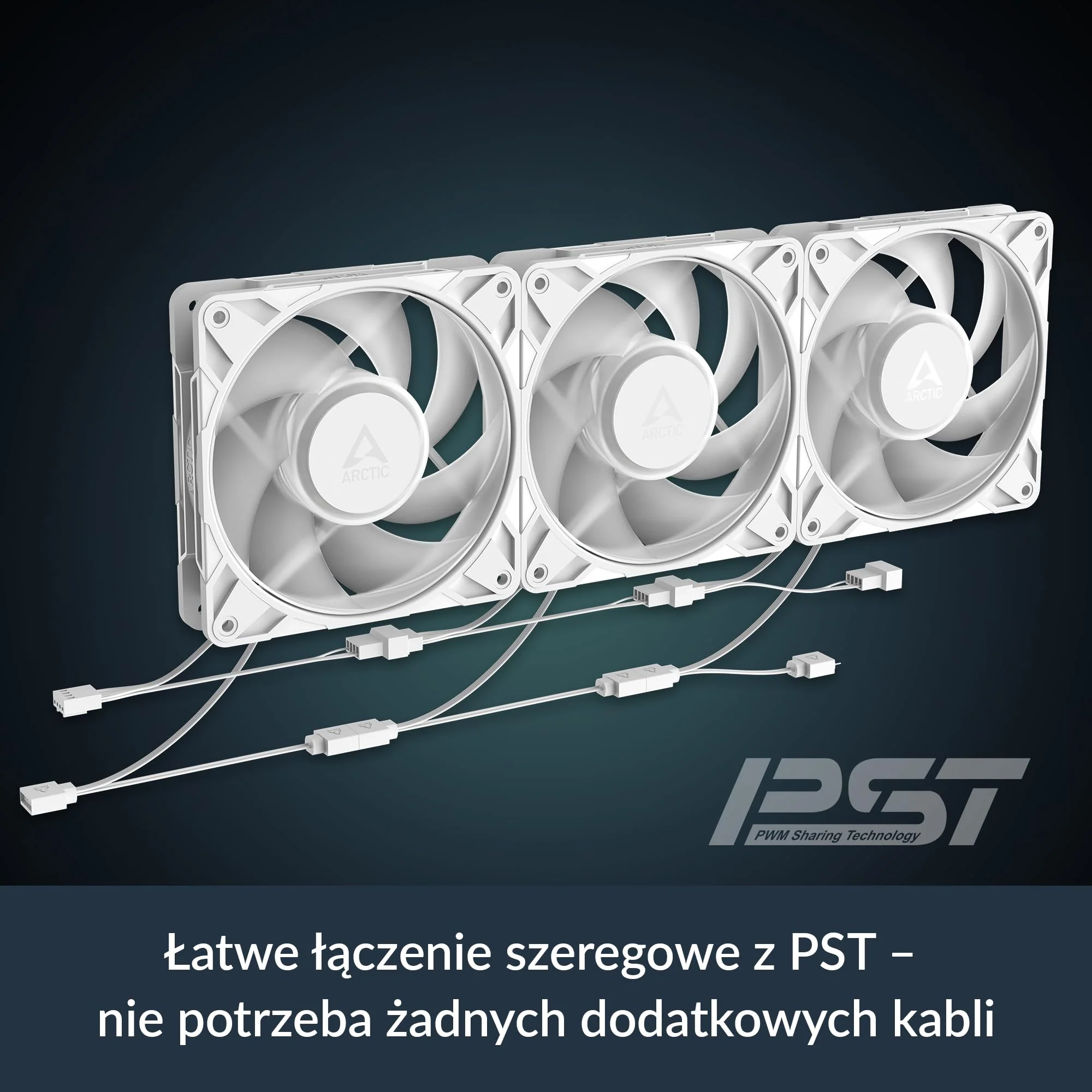 ARCTIC P12 Pro A-RGB (White) - 3 Pack - Powerful Premium Fan, 120 mm PWM Fan with Y-Cable Splitte, 600-3000 RPM, 0 RPM <5% PWM, 5V Digital RGB, Fluid Dynamic Bearing - White - Image 6