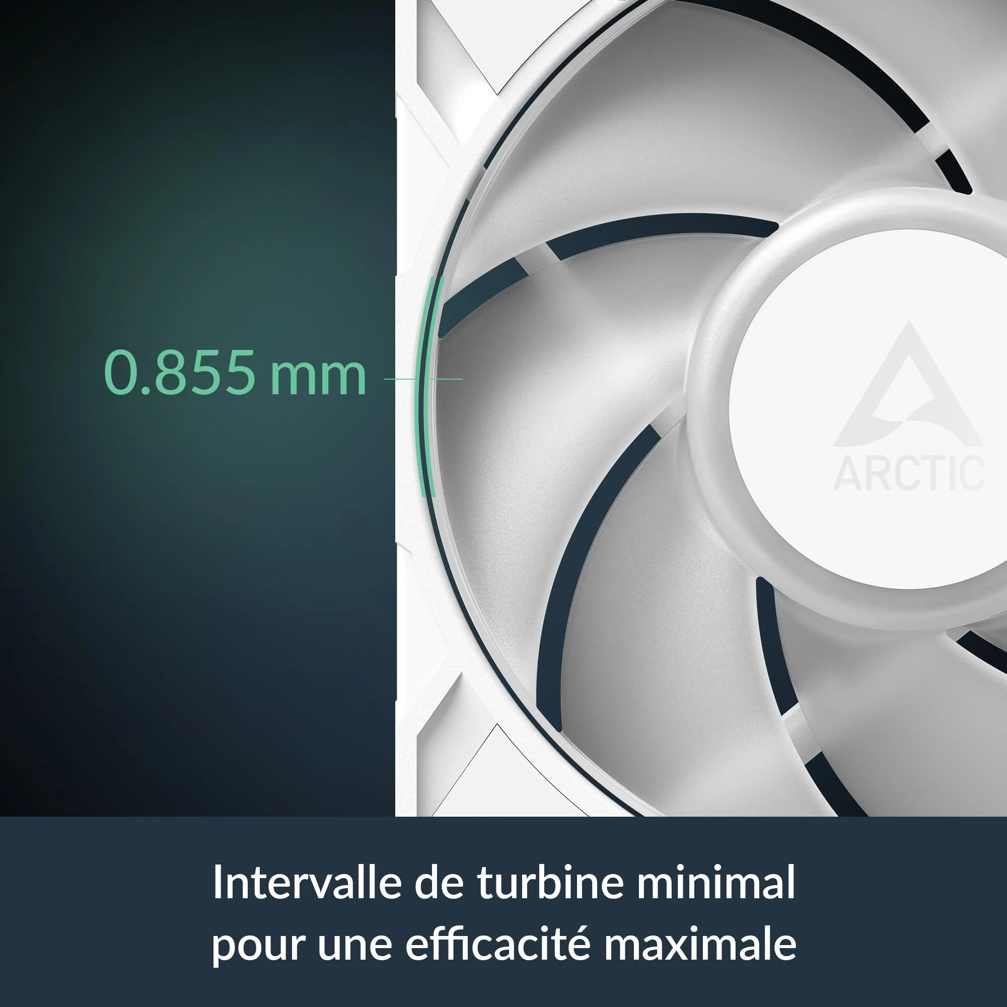 ARCTIC P12 Pro A-RGB (White) - Powerful Premium Fan, 120 mm PWM Fan with Y-Cable Splitter, 600-3000 RPM, 0 RPM <5% PWM, 5V Digital RGB, Fluid Dynamic Bearing, 4-Pin - White - Image 7