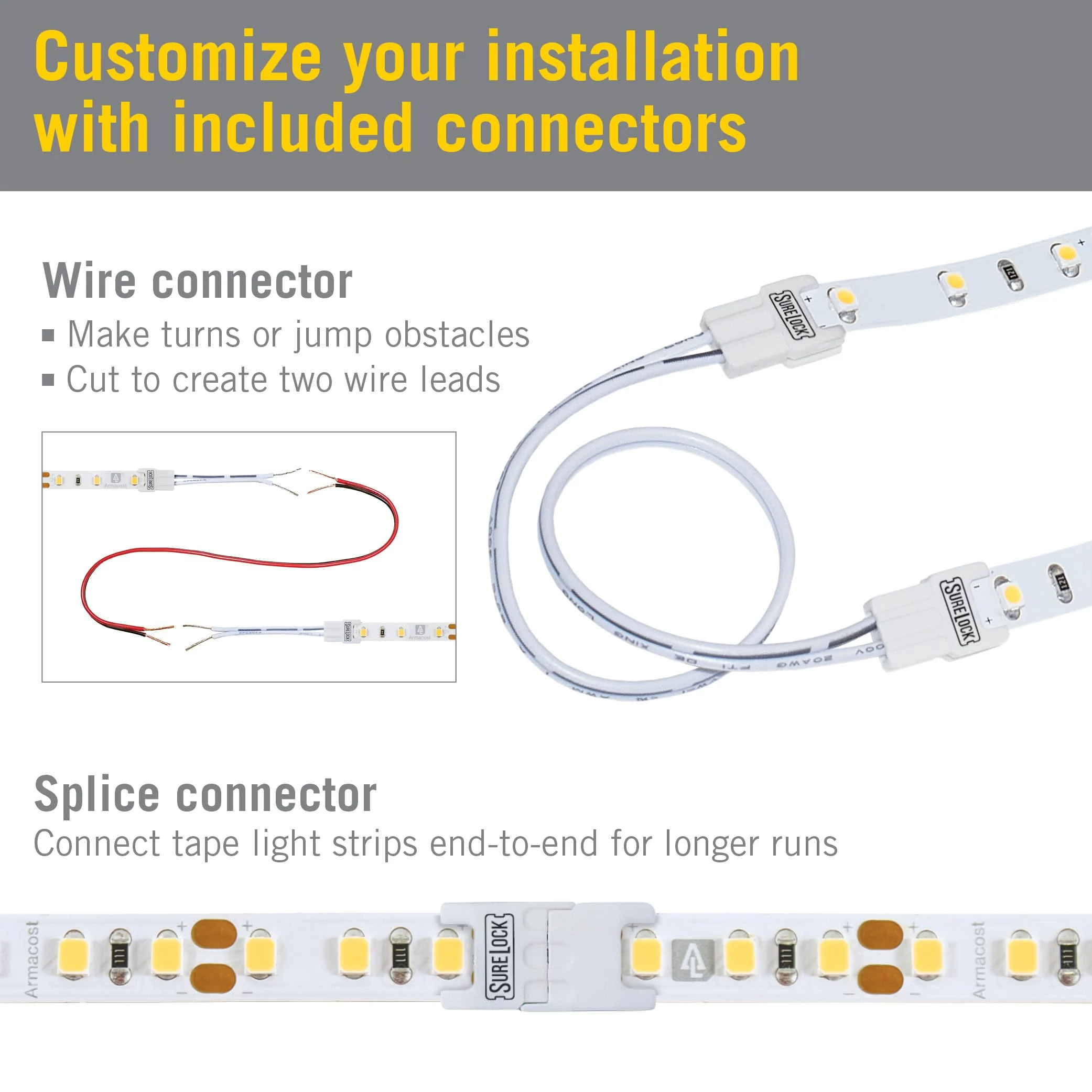 Armacost Lighting RibbonFlex Pro 12V White LED Strip Lights 30 LED/m, 2700K, 8.2 ft 131210 2700K Warm White - Image 8