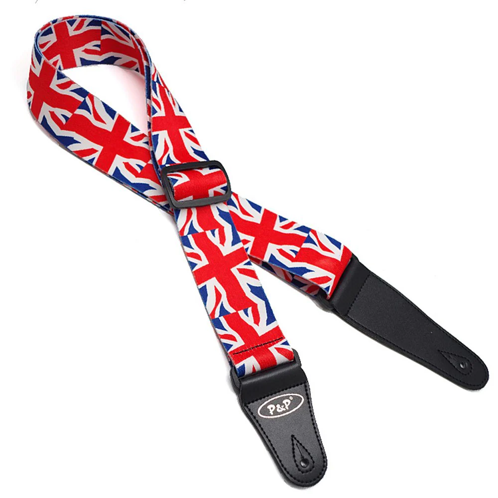 Art Attack Soft Cotton London United Kingdom UK British Great Britain Flag Union Jack Music Electric Acoustic Ukulele Bass Guitar Strap