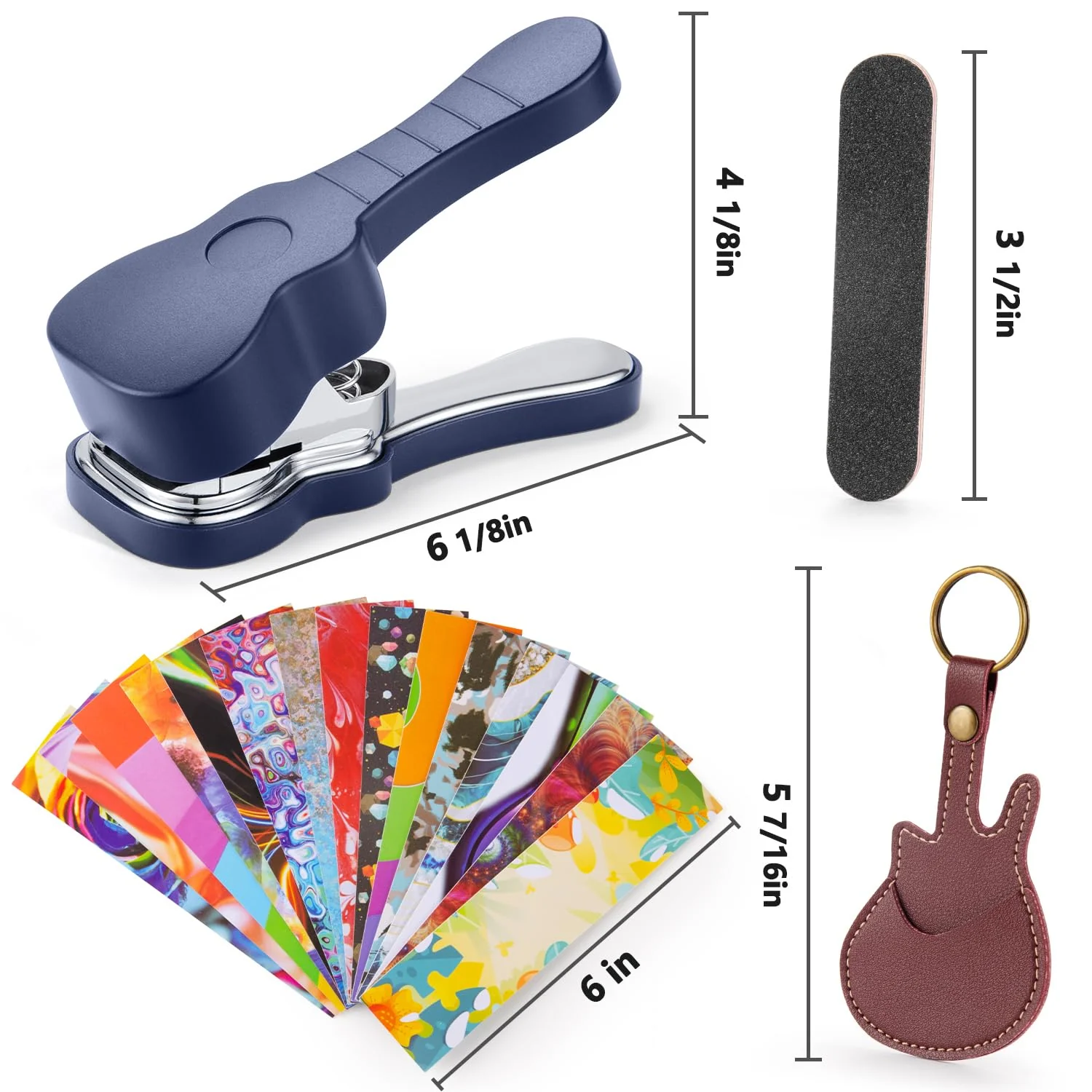 ArtAt Guitar Pick Punch Kit – Bass Guitar Picks Puncher With 15 Variety Pick Strips Medium Guitar Pick Maker Punch Kit Unique Guitar Lovers Gifts blue - Image 3