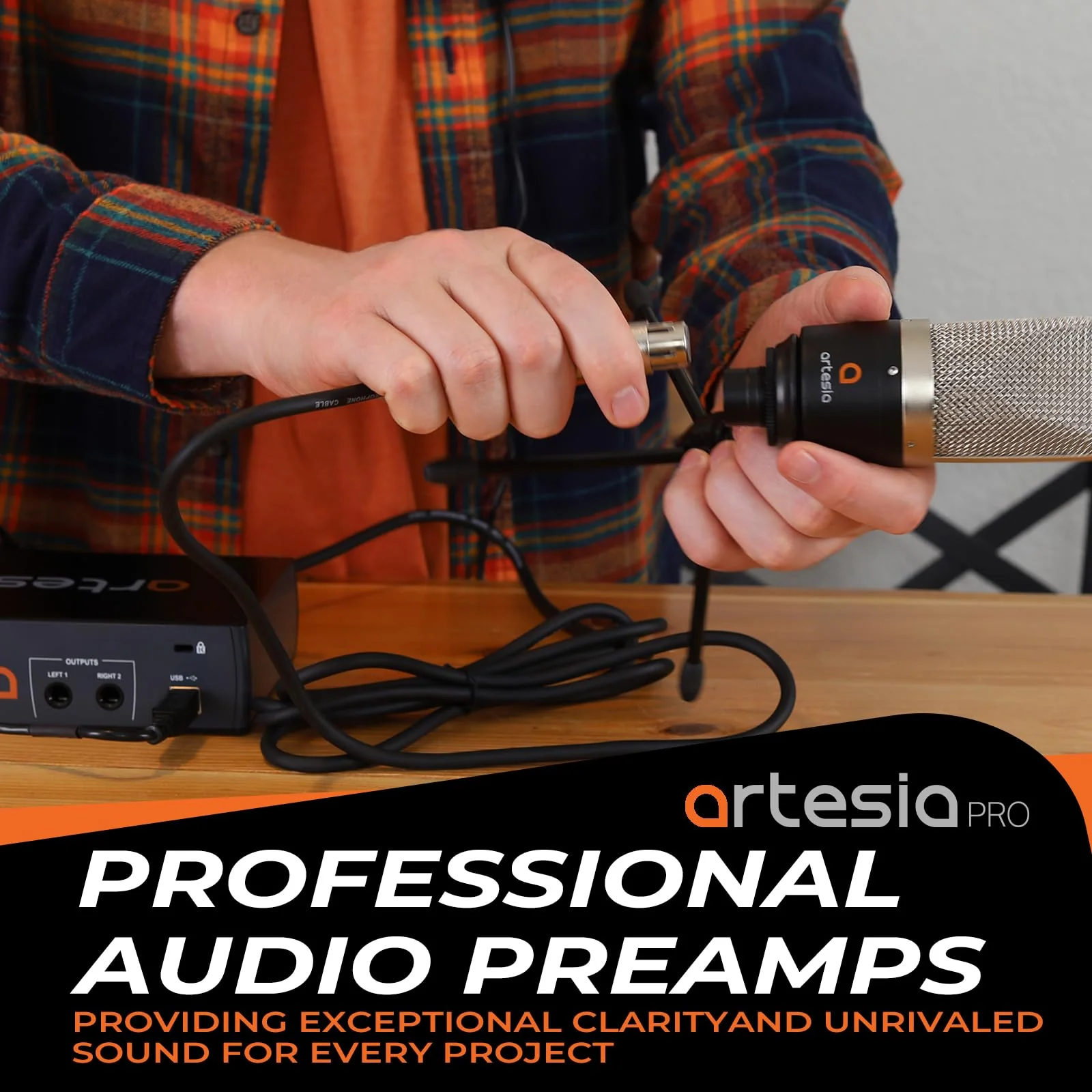 Artesia A22xt USB Audio Interface With 24Bit/96khz High-Resolution Recording, 48V Phantom Power, XLR Input, Professional Audio Interface for Music Production, Streaming, Podcasting - Image 3
