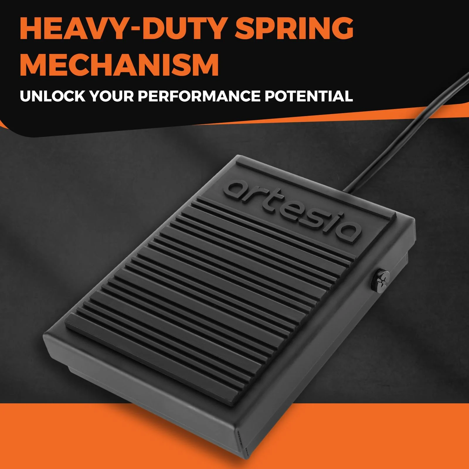 Artesia ASP-1 Universal Sustain Pedal with 6 ft (1.8 m) Cable, Polarity Switch, and Non-Slip Bottom, Universal Piano Pedal for Digital Pianos, Piano Keyboards, MIDI Keyboards, and Synthesizers - Image 4