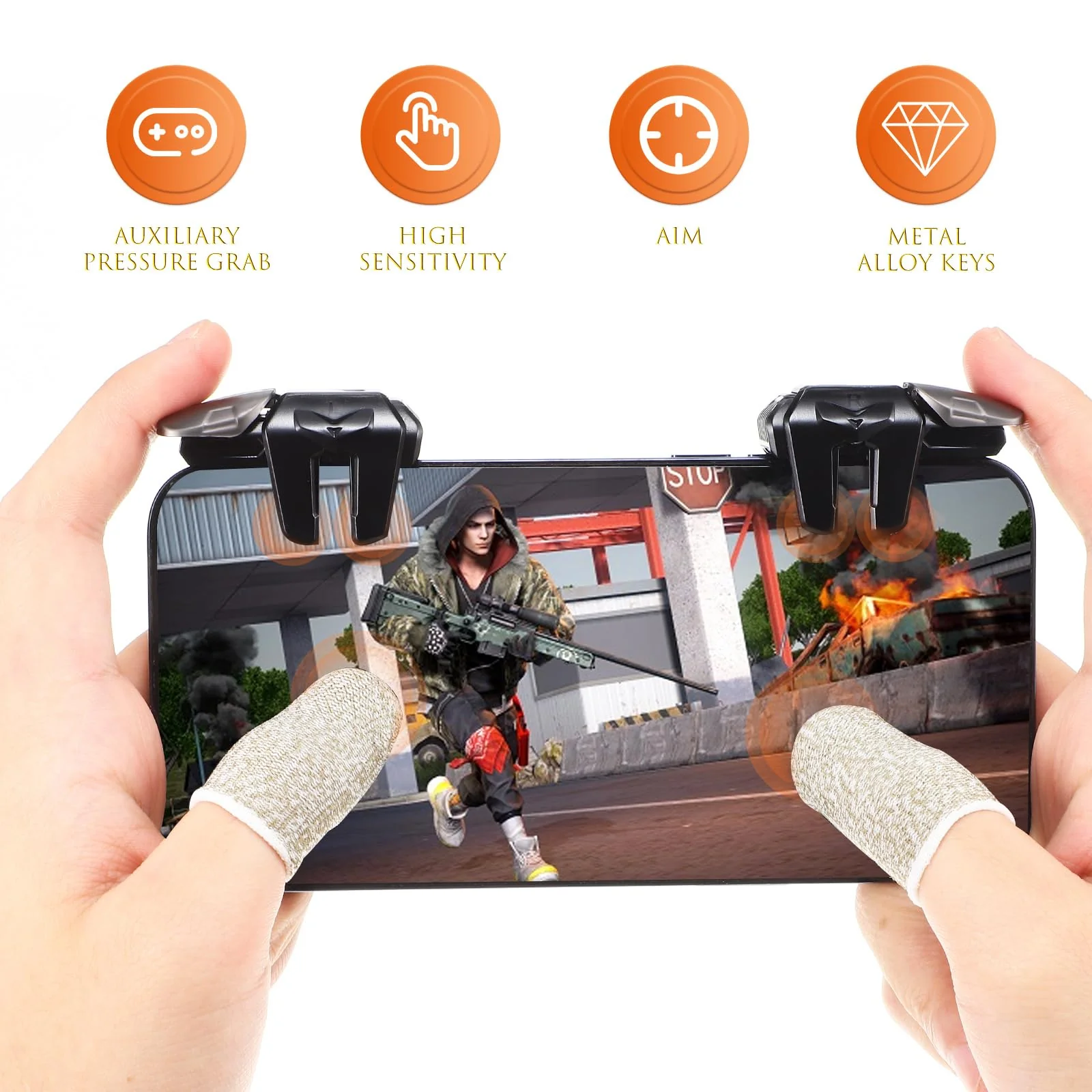 ARTIBETTER 3 Pairs Mobile Gaming Triggers, Triggers and Control Sticks for Phone, Gaming Triggers, Mobile Gaming Buttons, Phone Controller Buttons, Triggers for Mobile Gaming As Shownx3pcs mediumx3pcs - Image 2
