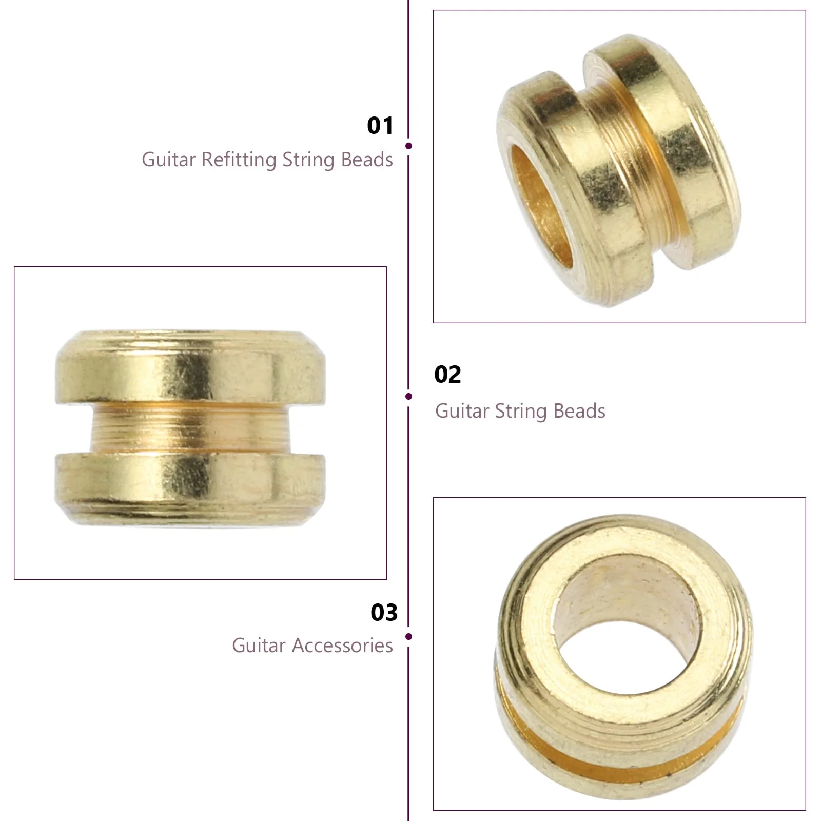 ARTIBETTER Ukulele Strings Guitar String Bead Guitar String Pegs 10pcs Guitar Musical Beads Guitar String Beads Guitar Accessories Guitar Pegs Guitar Repairing Tool Hotfix Tool - Image 3