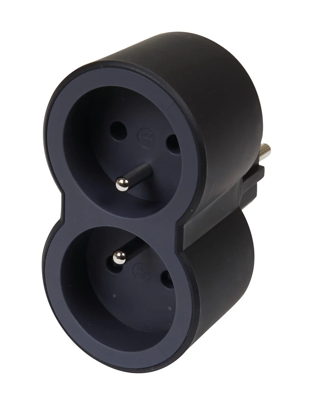 Articles-QUINCAILLERIE Biplite FB 2 x 2 P+T Standard Front Sockets, Black, Unknown, One Size White